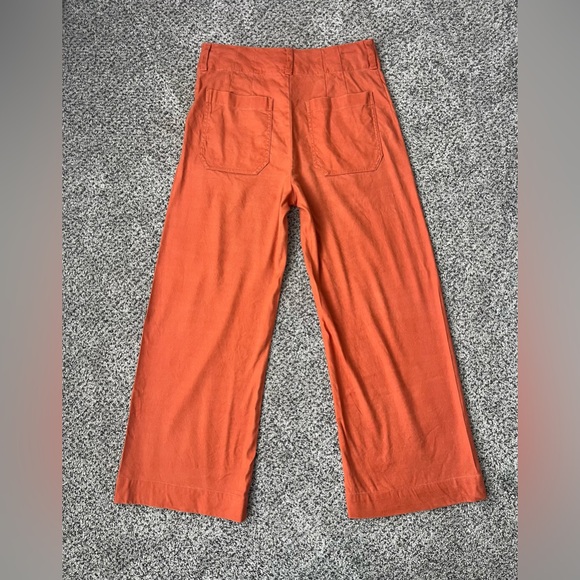 Anthropologie Maeve The Colette Wide Leg Crop Pants Orange/rust size 27 - Picture 3 of 12